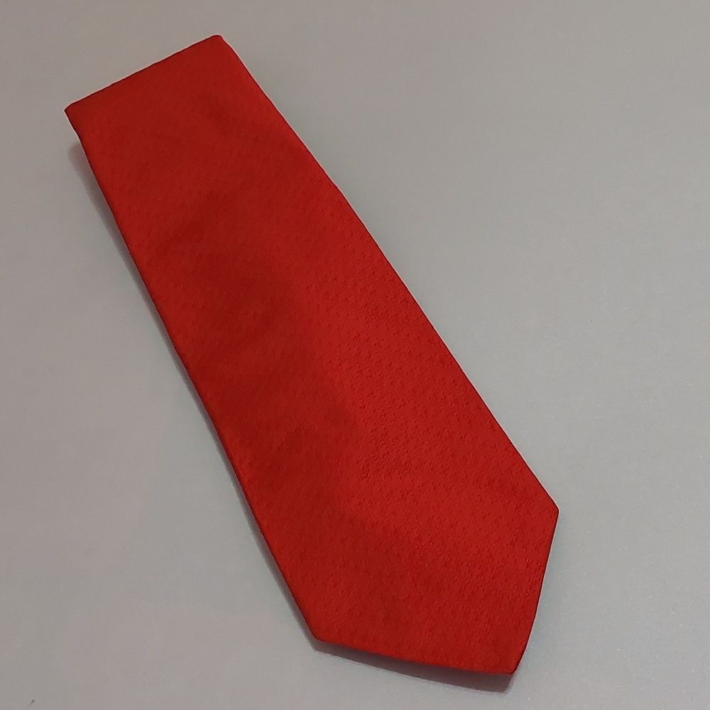Vintage LOEHR'S From The Hitching Post Red Textured All Polyester Necktie